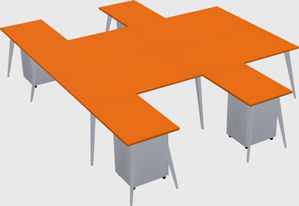 Shared l-shaped office desk system