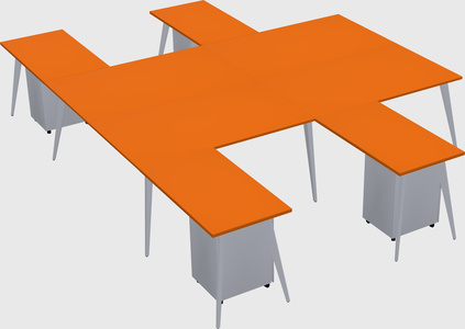 Shared l-shaped office desk system