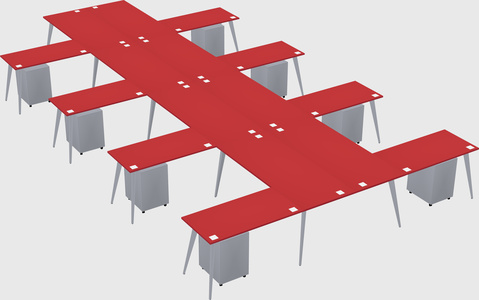 Shared l-shaped office desk system