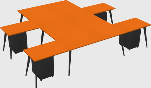 Shared l-shaped office desk system
