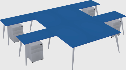 Shared l-shaped office desk system
