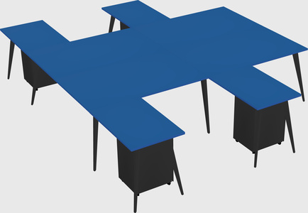 Shared l-shaped office desk system