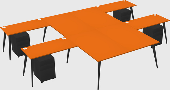 Shared l-shaped office desk system