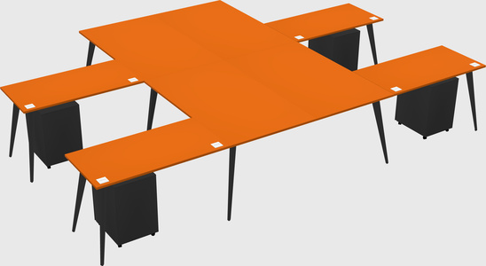 Shared l-shaped office desk system