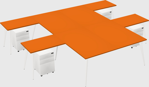Shared l-shaped office desk system