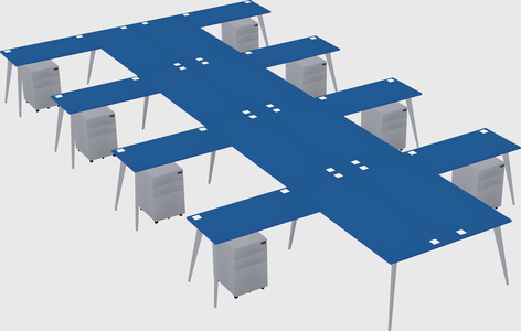 Shared l-shaped office desk system