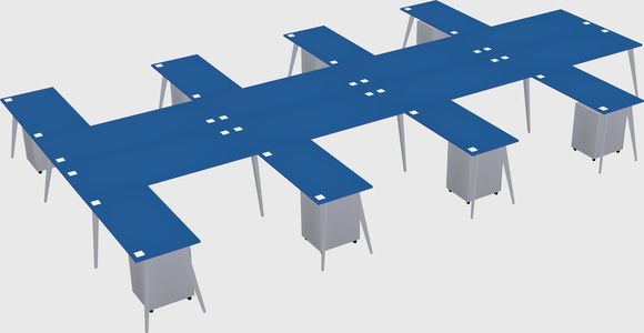 Shared l-shaped office desk system