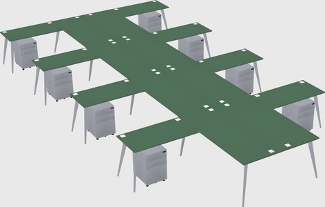 Shared l-shaped office desk system