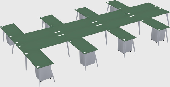 Shared l-shaped office desk system