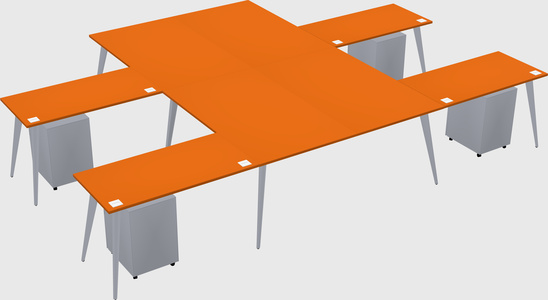 Shared l-shaped office desk system