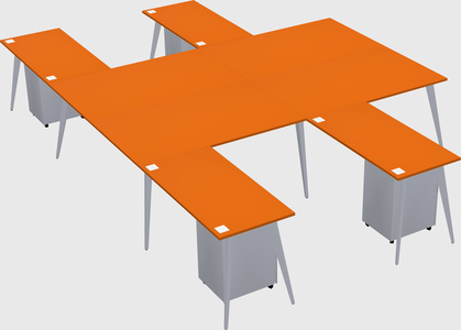 Shared l-shaped office desk system