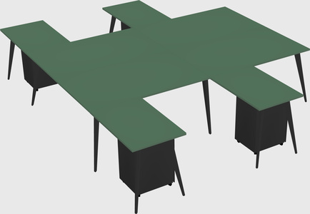 Shared l-shaped office desk system