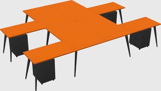 Shared l-shaped office desk system