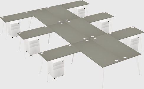 Shared l-shaped office desk system