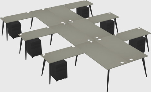 Shared l-shaped office desk system
