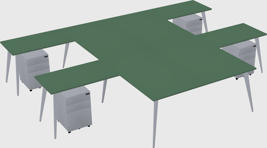 Shared l-shaped office desk system