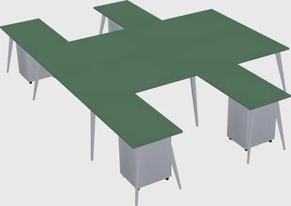 Shared l-shaped office desk system