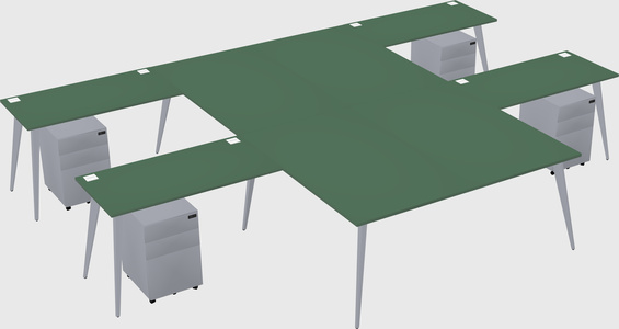Shared l-shaped office desk system