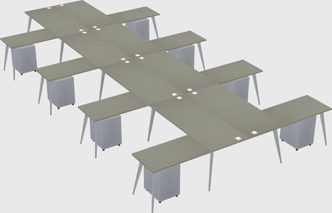 Shared l-shaped office desk system