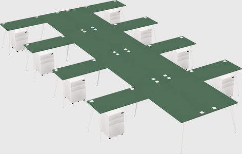 Shared l-shaped office desk system