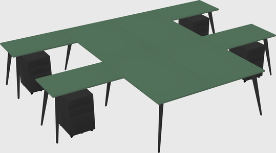 Shared l-shaped office desk system