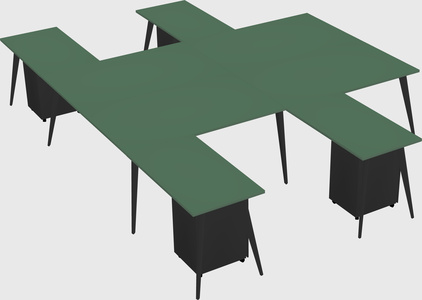 Shared l-shaped office desk system