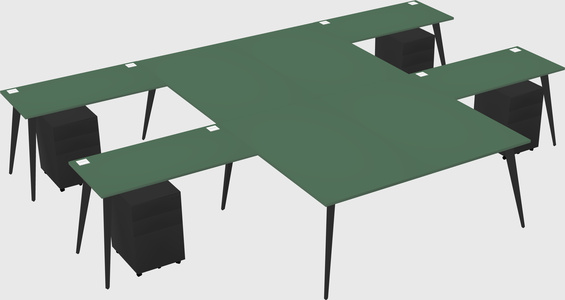 Shared l-shaped office desk system