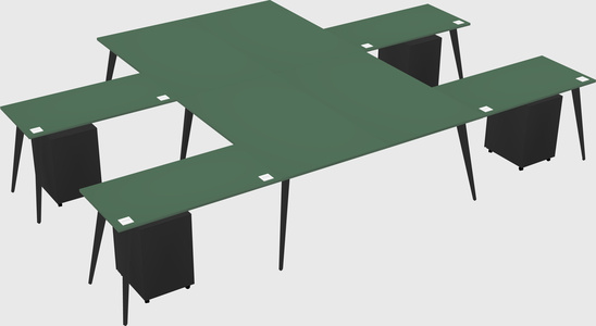 Shared l-shaped office desk system