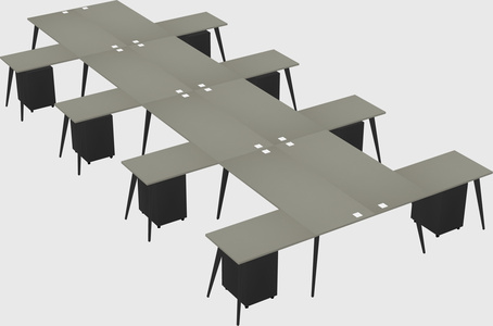 Shared l-shaped office desk system