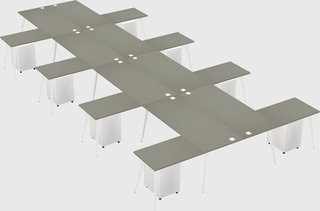 Shared l-shaped office desk system