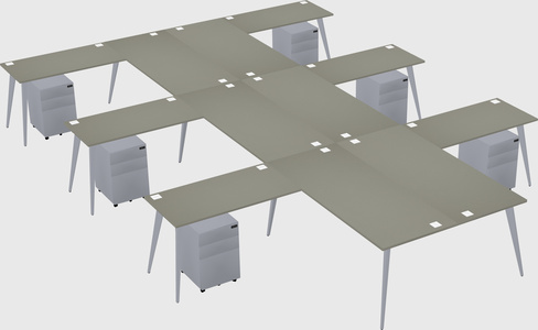 Shared l-shaped office desk system