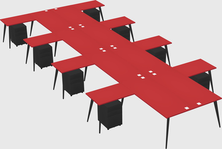 Shared l-shaped office desk system