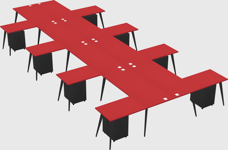 Shared l-shaped office desk system