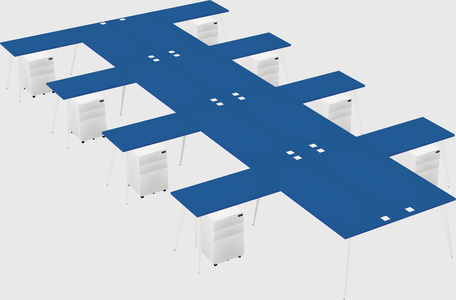 Shared l-shaped office desk system