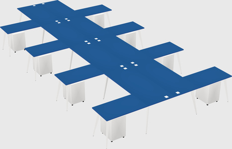 Shared l-shaped office desk system