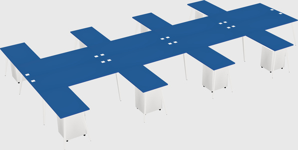 Shared l-shaped office desk system