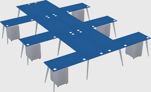 Shared l-shaped office desk system