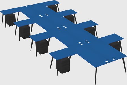 Shared l-shaped office desk system