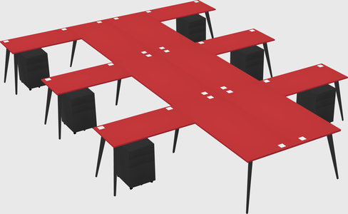 Shared l-shaped office desk system