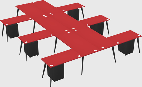 Shared l-shaped office desk system