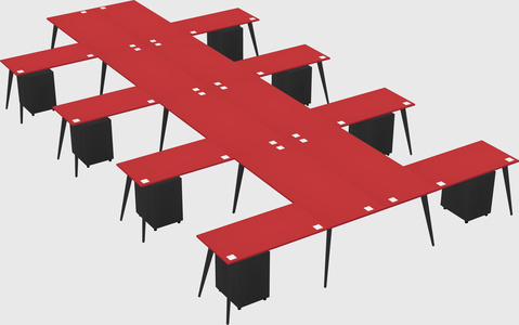 Shared l-shaped office desk system