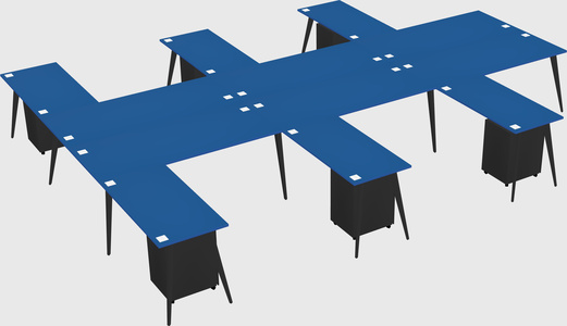 Shared l-shaped office desk system