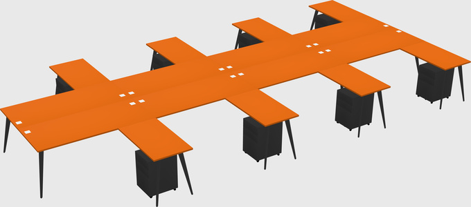 Shared L-shaped Office Desk System