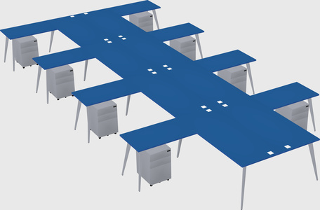Shared l-shaped office desk system
