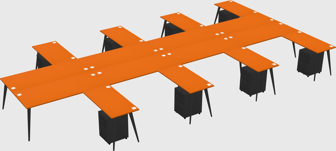 Shared L-shaped Office Desk System
