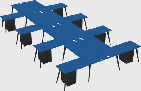 Shared l-shaped office desk system