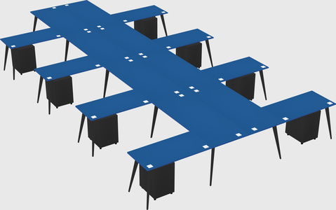 Shared l-shaped office desk system