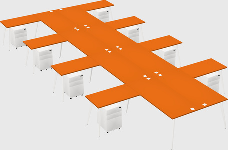 Shared l-shaped office desk system