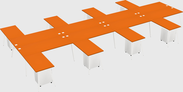 Shared l-shaped office desk system