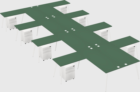 Shared l-shaped office desk system